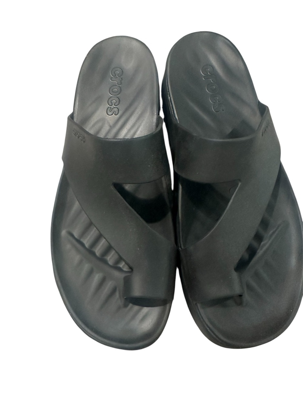 CROCS Slip on Black Platform Slide Womens Size -10 Like New - Picture 3 of 7